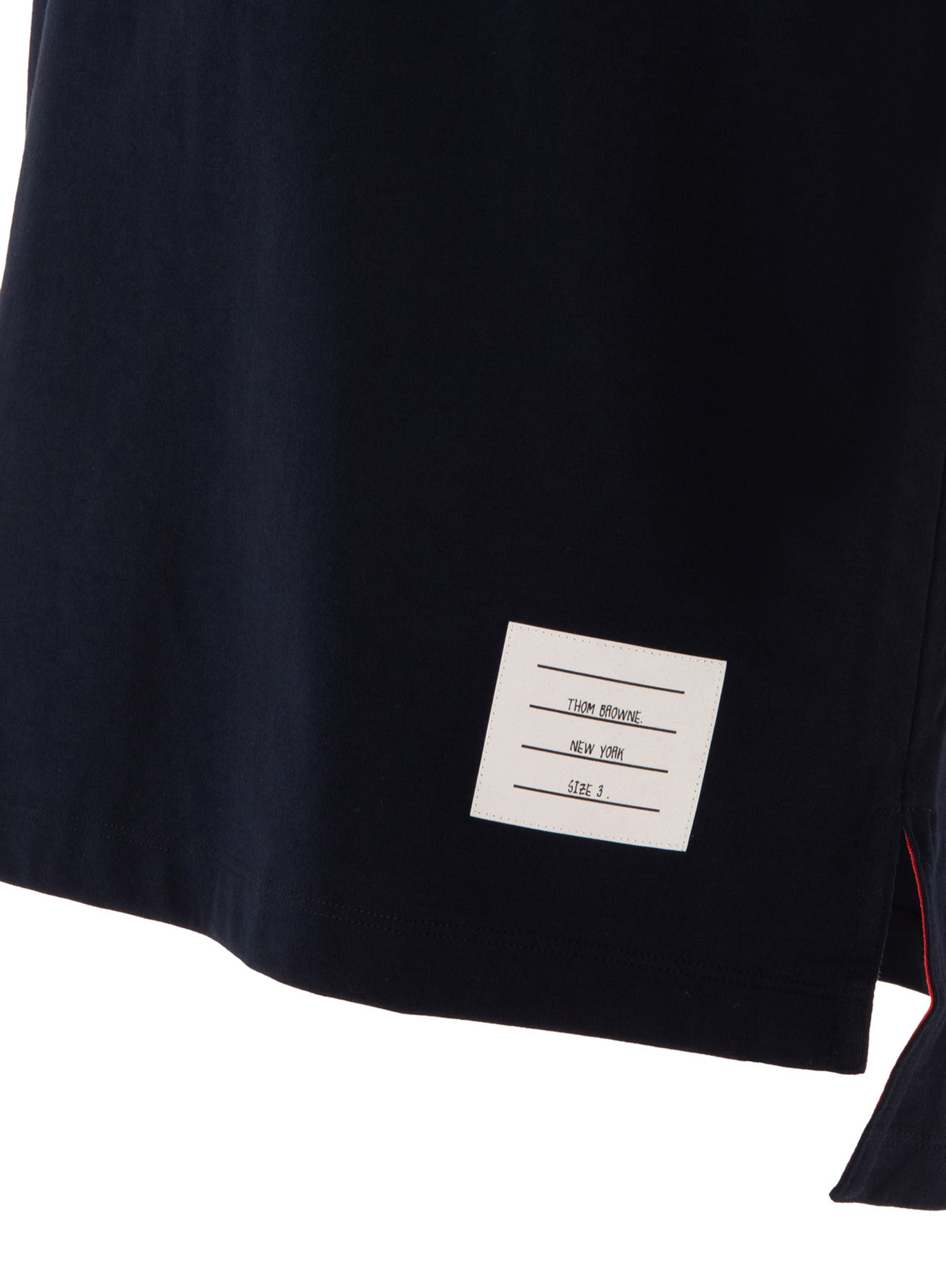 THOM BROWNE Blue T-shirt with side slits